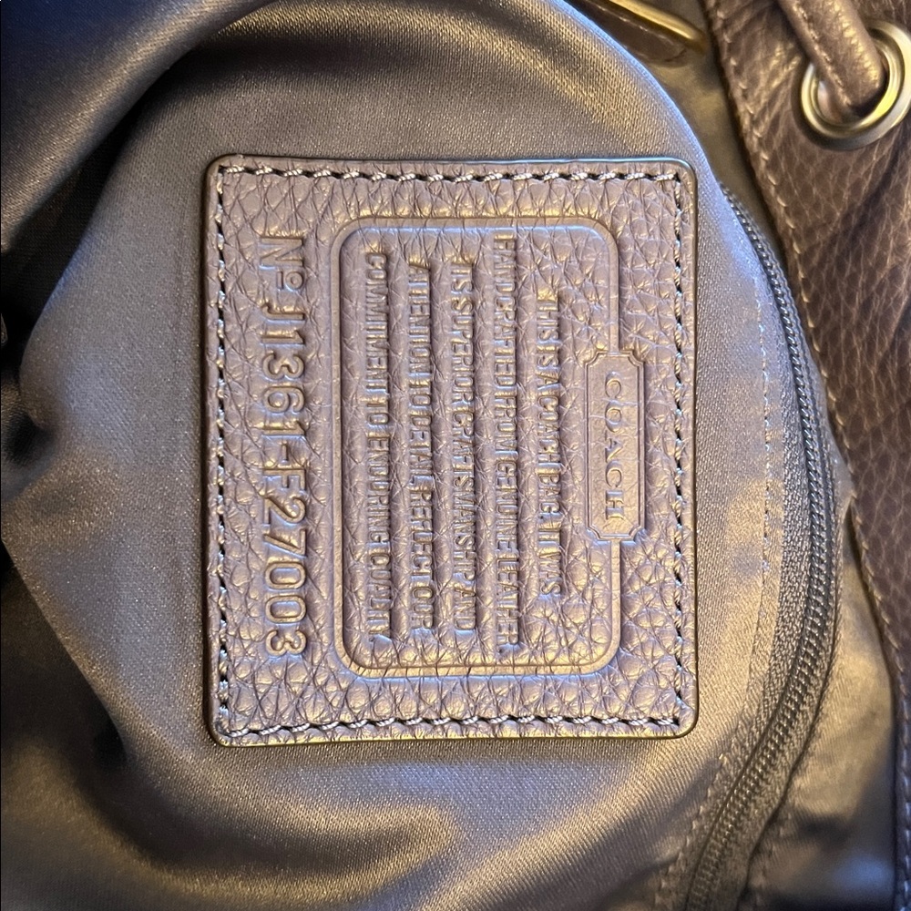 Coach Purple Leather Drawstring Bucket Crossbody Shoulder Bag - Picture 9 of 9
